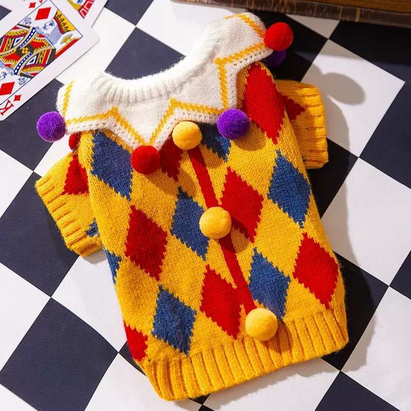 Wholesale Dog Cute Funny Crazy Circus Clown Sweater Cat suit Pet Dog Spring Autumn Winter Clothes